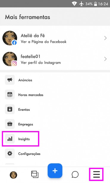 Como acessar o Instagram insights do perfil business
