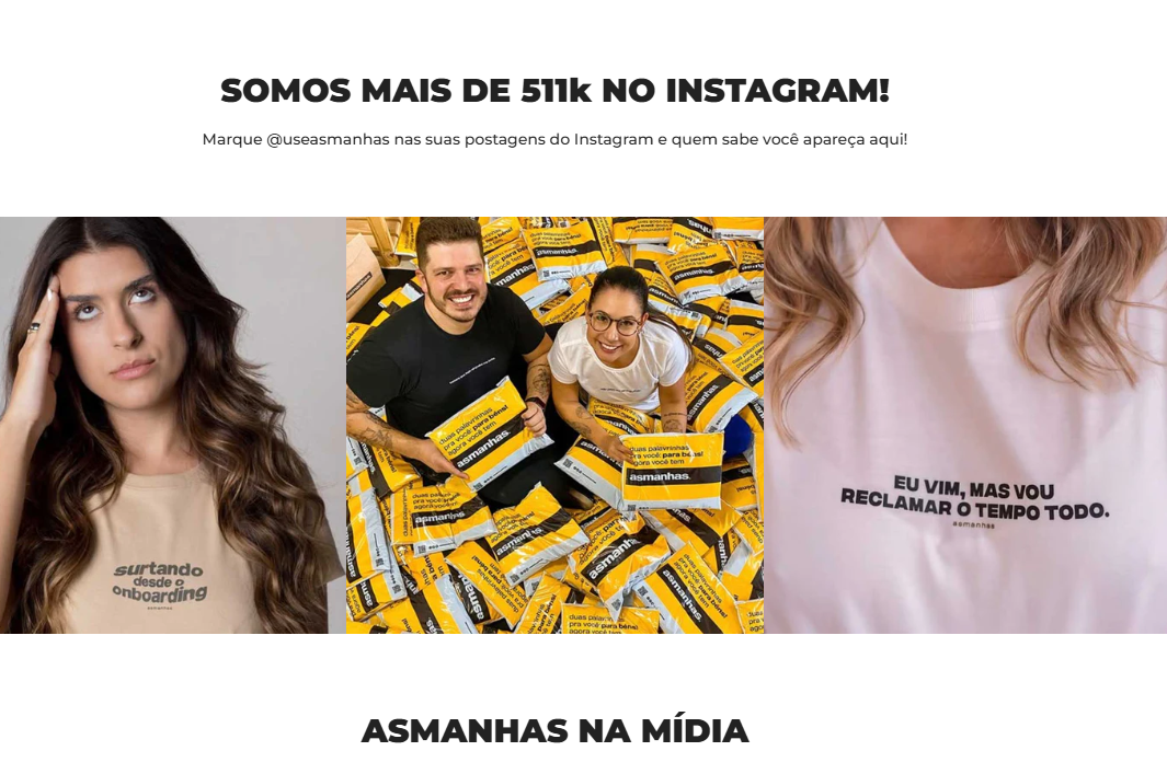 Exemplo de loja presente nas redes sociais - Loja As Manhas