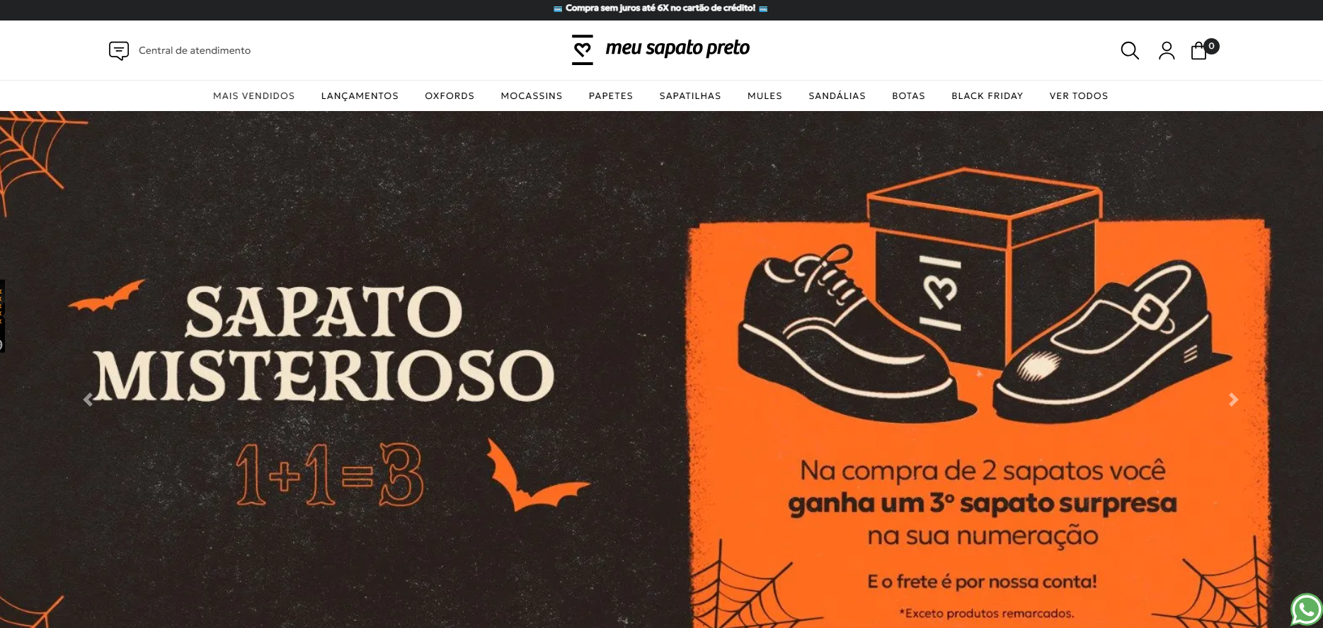 Exemplo de promoções sazonais - Loja meu sapato preto