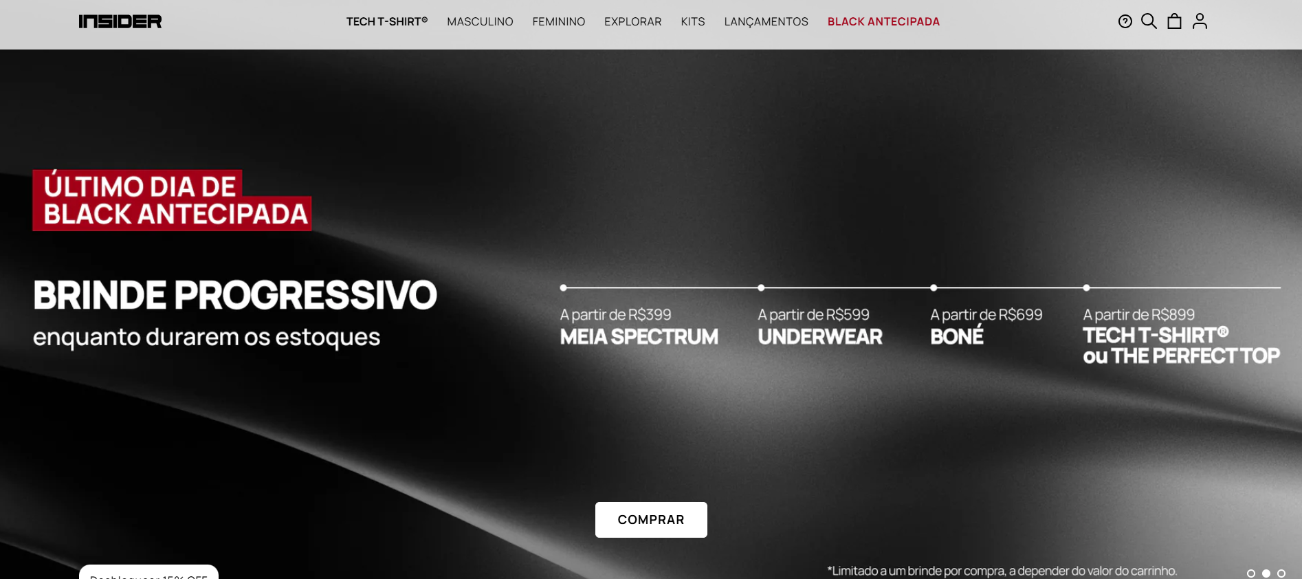 Exemplo de desconto progressivo - Loja Insider