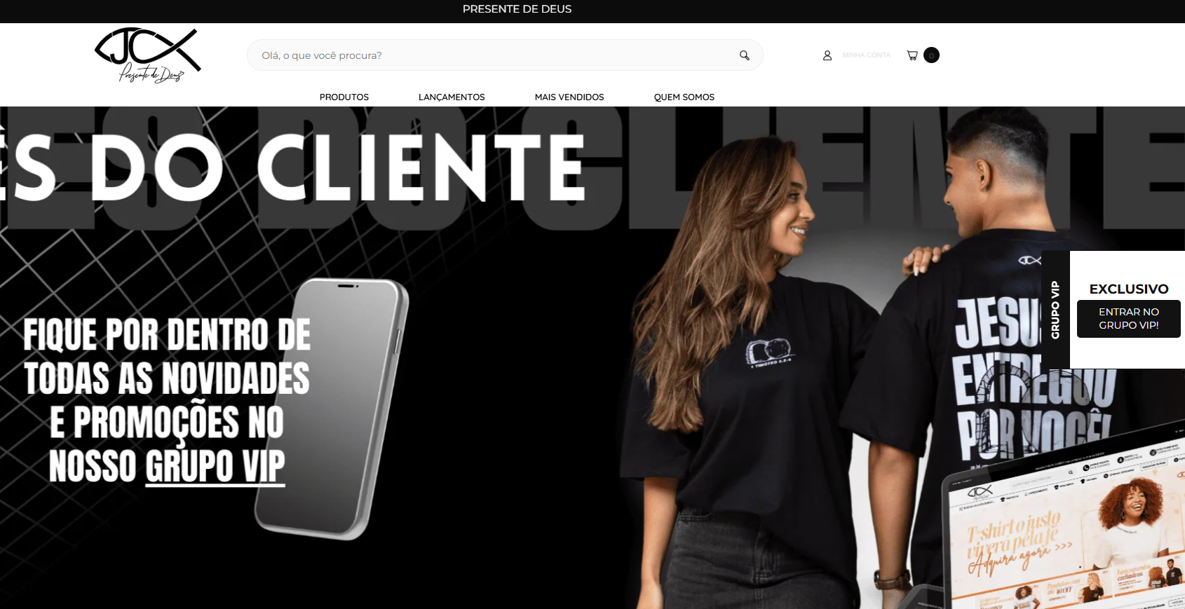 Exemplo de grupo vip para programas de fidelidade - Loja Presentes de Deus