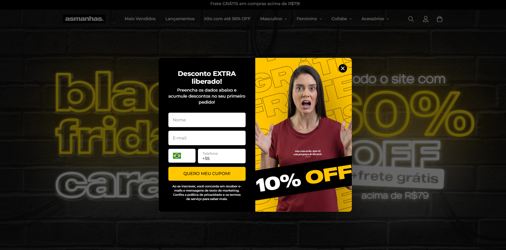 Exemplo de Pop-up estratégico