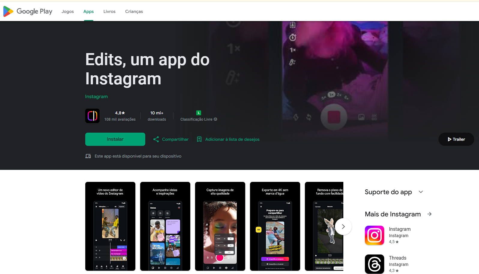 Edits no google play