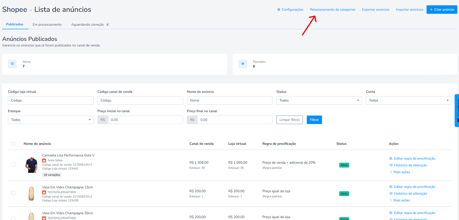 anúncios shopee na Bagy