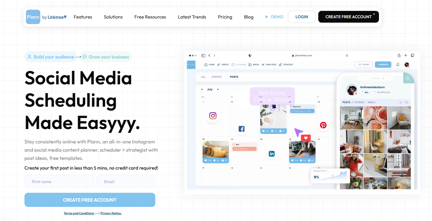 apps para organizar feed do Instagram - Plann