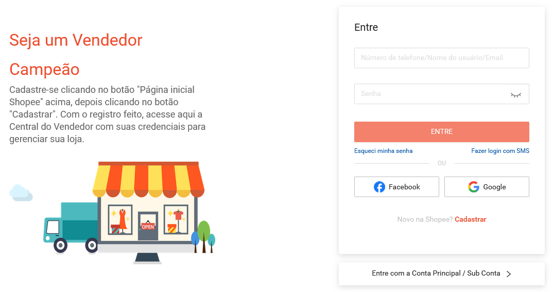 ser um vendedor shopee