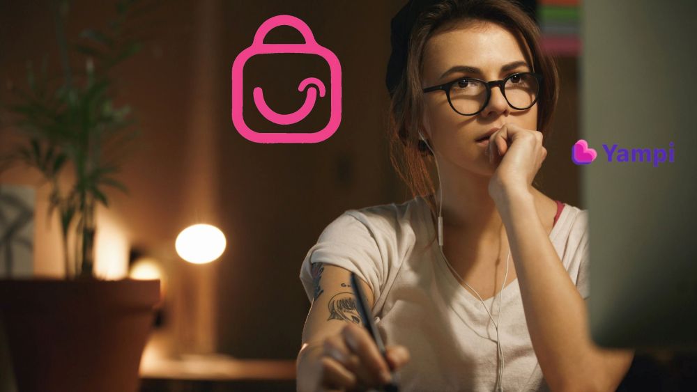 Comparação entre plataformas de e-commerce Bagy e Yampi com mulher analisando opções no computador